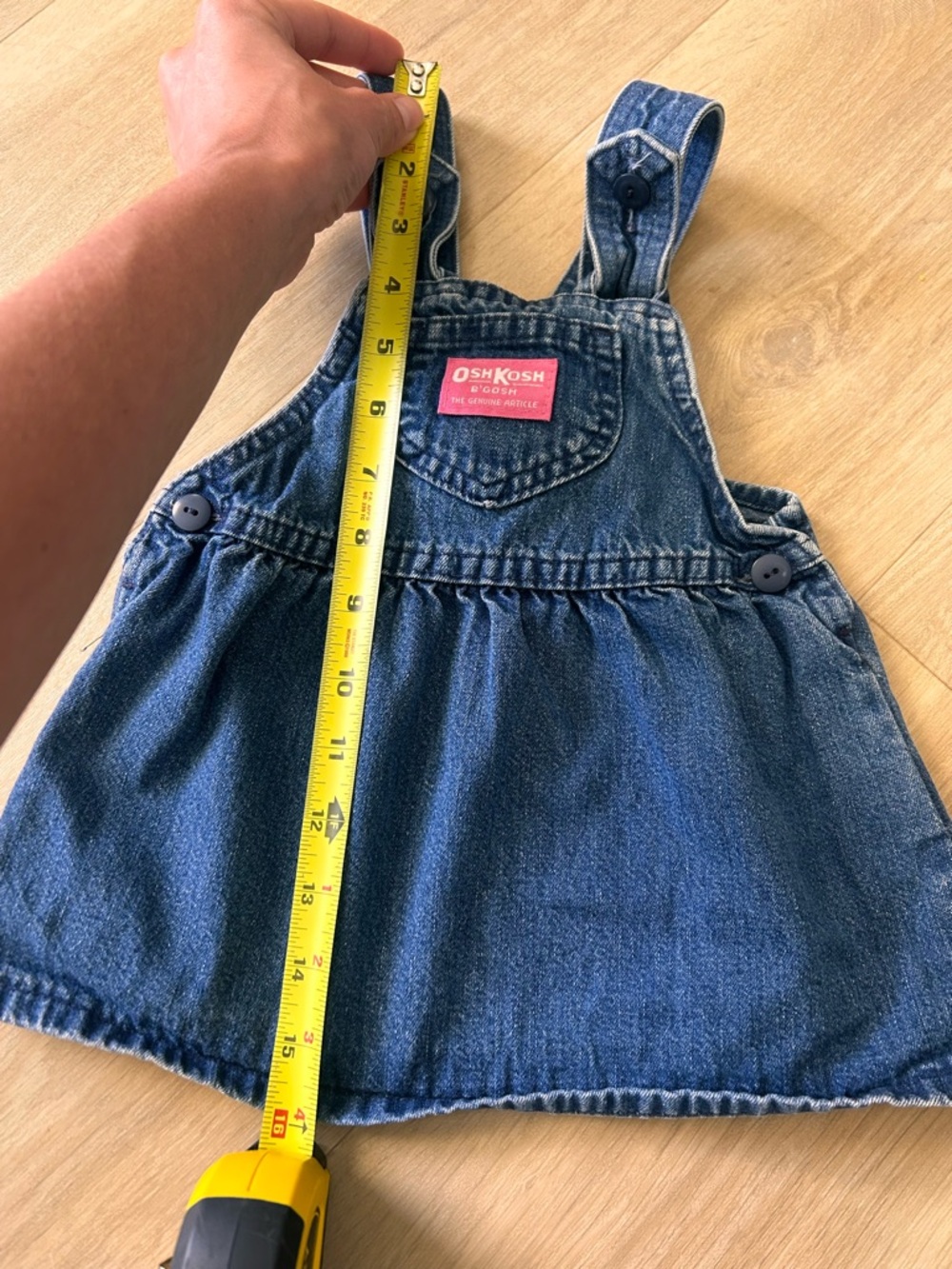 Vintage size 24m OshKosh B'gosh Denim Overall Dress for Kids - Blue